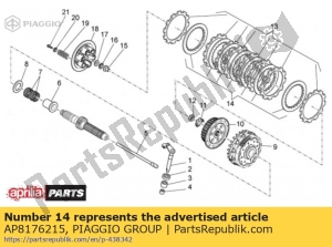 aprilia AP8176215 disco de embrague de acero 7 pz. - Lado inferior