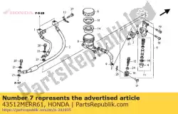 slang comp., rr. Hoofdremcilinder van Honda, met onderdeel nummer 43512MERR61, bestel je hier online: