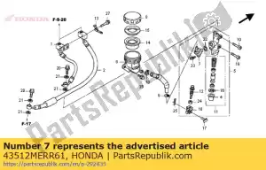 honda 43512MERR61 slang comp., rr. hoofdremcilinder - Onderkant