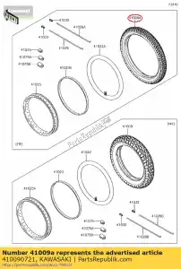 kawasaki 410090721 01 pneu, fr, 90 / 90-21 54 (d) - Lado inferior