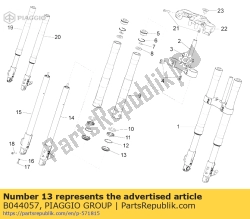 Aprilia B044057, Stofkap, OEM: Aprilia B044057