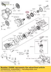 kawasaki 320990026 estojo, embreagem de partida zx600p7f - Lado inferior