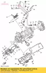 Ici, vous pouvez commander le tuyau, huile 2 auprès de Yamaha , avec le numéro de pièce 2HCE341800: