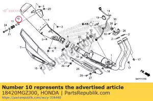 Honda 18420MGZJ00 kraag, demper montage - Onderkant