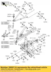 Aqui você pode pedir o arm-susp, fr, upp, lh, silve ksf45 em Kawasaki , com o número da peça 39007014816H: