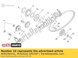 Aprilia AP8206141, Getande start koppelingsbeker, OEM: Aprilia AP8206141