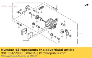 honda 90135MZ2000 parafuso, flange, 8x35 - Lado inferior