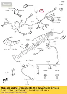 Kawasaki 21061Y001 retificador, diodo kvf300cdf - Lado inferior