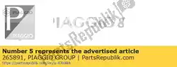 Qui puoi ordinare trasmissione da Piaggio Group , con numero parte 265891: