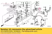 45159MFLD00, Honda, clamper b, fr. przewód hamulcowy honda  cbr 1000 2009 2010 2011 2012 2013 2017 2018 2019, Nowy