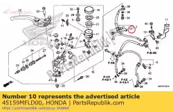 Aqui você pode pedir o clamper b, fr. Mangueira do freio em Honda , com o número da peça 45159MFLD00: