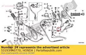 Honda 53193HA0770 cap, parking lever - Bottom side