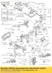 kawasaki 560300902 étiquette, boîte à fusibles 2 zx1000nff - La partie au fond