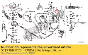 honda 53193HN5C20 mola, retorno da alavanca de estacionamento - Lado inferior