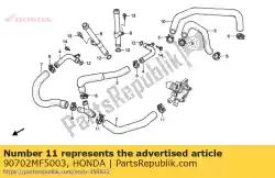 Here you can order the clamp,27mm water from Honda, with part number 90702MF5003: