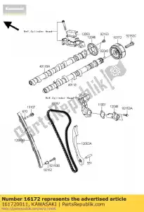 Kawasaki 161720011 actuador, vvt - Lado inferior