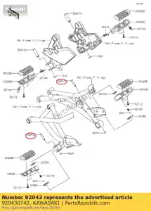 Kawasaki 920430742 pin,6x31.1 - Bottom side