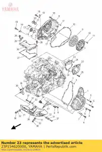 yamaha 23P154620000 junta, tapa del cárter 3 - Lado inferior