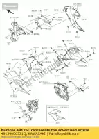 49134000321Q, Kawasaki, lijkwade, buitenste, rechts, ca. groen kawasaki z  sl abs br250 f z250sl 250 , Nieuw