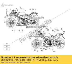 Piaggio Group 2H002980 lh lowerr fairing decal 