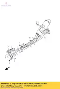 suzuki 1431049H00 body,muffler - Bottom side