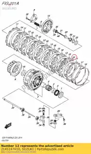 Suzuki 2145147H10 plate,clutch dr - Bottom side