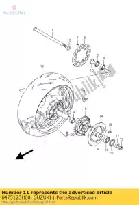 suzuki 6475123H00 espaciador, eje trasero - Lado inferior