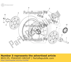 Aprilia 893135, Prawy przedni hamulec tarczowy, OEM: Aprilia 893135