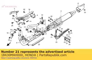 Honda 18430MAH000 ilhó, capa do silencioso - Lado inferior