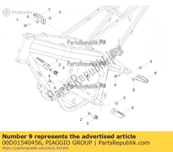 Aprilia 00D01540456, Rear footrest. lh, OEM: Aprilia 00D01540456