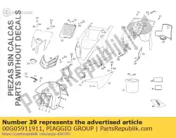 Here you can order the tapa maleta escd. Front. Gp1 250 from Piaggio Group, with part number 00G05911911: