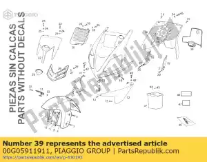 Piaggio Group 00G05911911 tapa maleta escd.front.gp1 250 - Bottom side