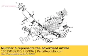 Honda 18315MGZJ00 gorra, cola de silenciador - Lado inferior