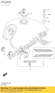 Suzuki 6811147C10019 emblema - Lado inferior