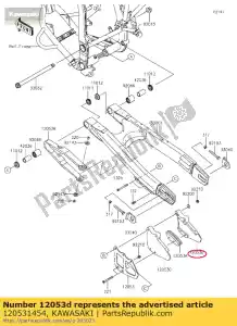 kawasaki 120531454 guide-chain klx250s9f - Bottom side