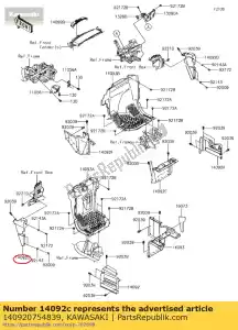 kawasaki 140920754839 01 deksel,zijbescherming,links,s.bla - Onderkant