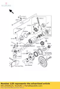 suzuki KK120S0620 soquete de parafuso, 6x2 - Lado inferior