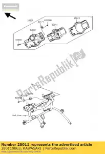 kawasaki 280110063 medidor, tacho e lcd kle650a7f - Lado inferior