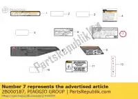 2B000187, Piaggio Group, etiqueta de emisión de ruido aprilia rsv4 tuono tuono 1000 2014, Nuevo