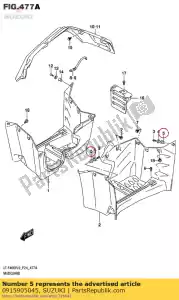 suzuki 0915905045 nut,windscreen - Bottom side