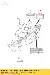 suzuki 6831940J50 label, algemeen w - Onderkant