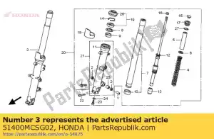 Honda 51400MCSG02 tenedor conjunto, r. fr. (###) - Lado inferior