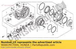 Aqui você pode pedir o parafuso, plugue, em Honda , com o número da peça 90081MC7000: