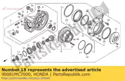 Aquí puede pedir perno, enchufe, de Honda , con el número de pieza 90081MC7000: