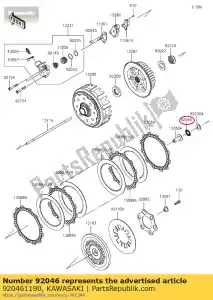 kawasaki 920461190 agulha de rolamento, fnta-1 kx250-l3 - Lado inferior