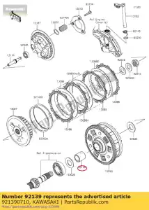 Kawasaki 921390710 bushing - Bottom side