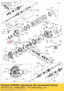 Kawasaki 920491536 seal-olie, htcy 62x81x1 - Onderkant