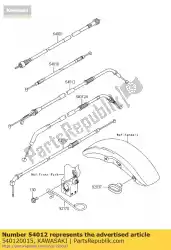 kabel-gasklep, opening van Kawasaki, met onderdeel nummer 540120015, bestel je hier online: