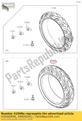 Here you can order the 01 tire,rr,180/55zr17 73w,t31rgz from Kawasaki, with part number 410090806: