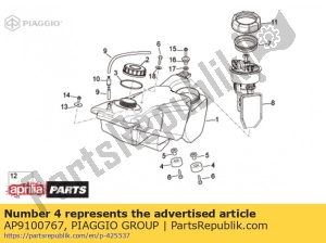 aprilia AP9100767 rubber spacer 26x12.2 - Bottom side